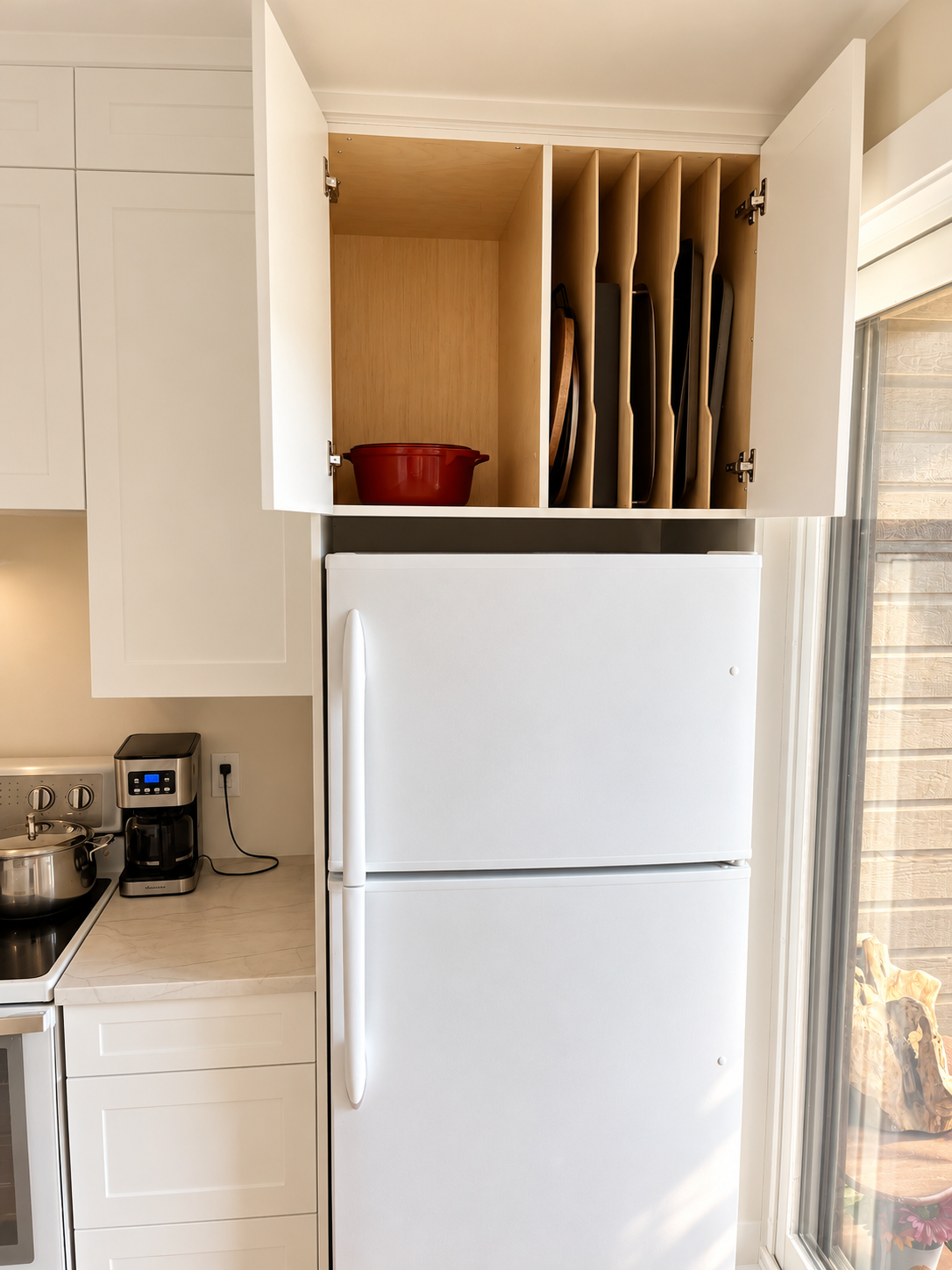 Divided tray storage