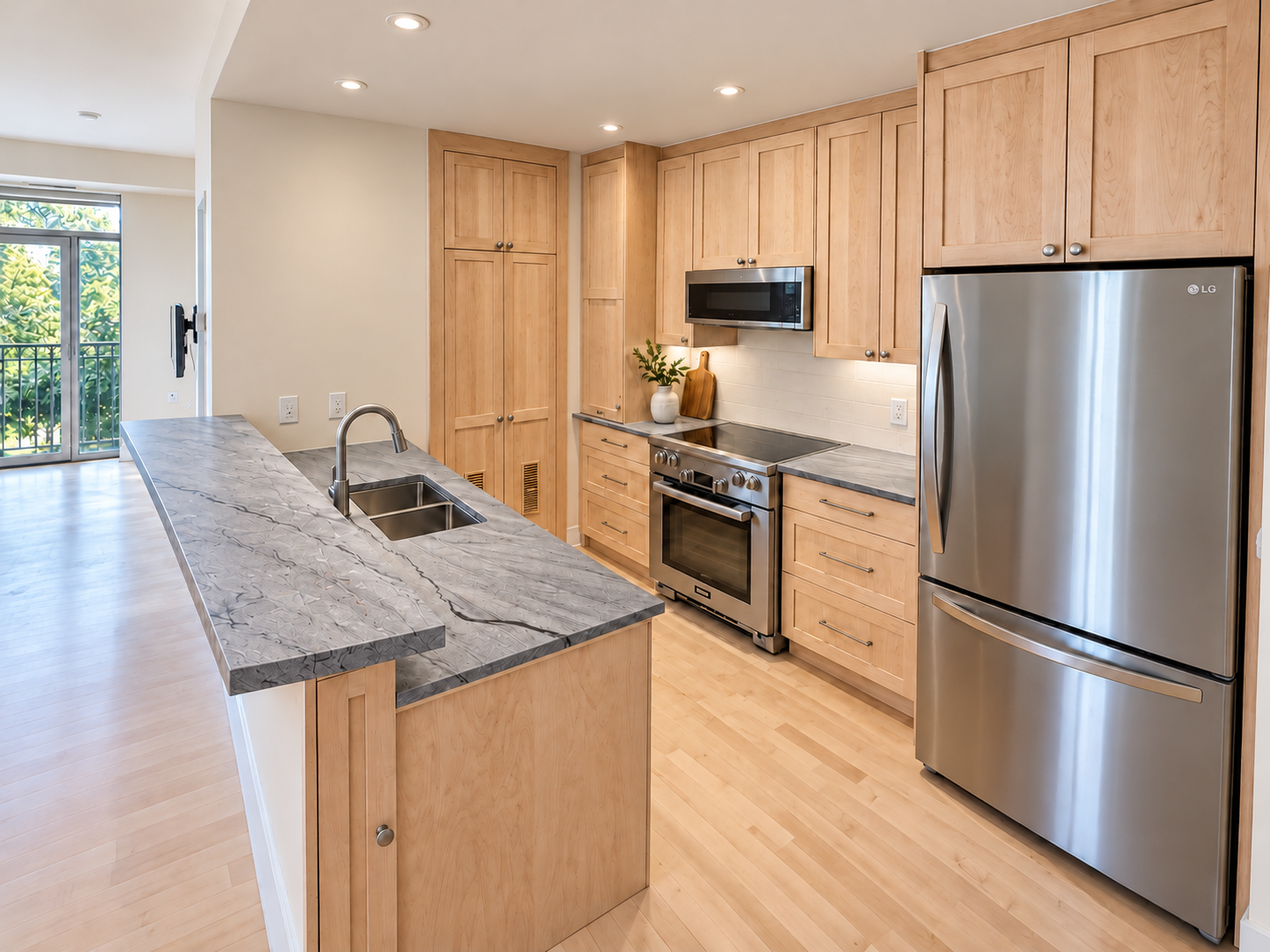 Natural wood kitchen