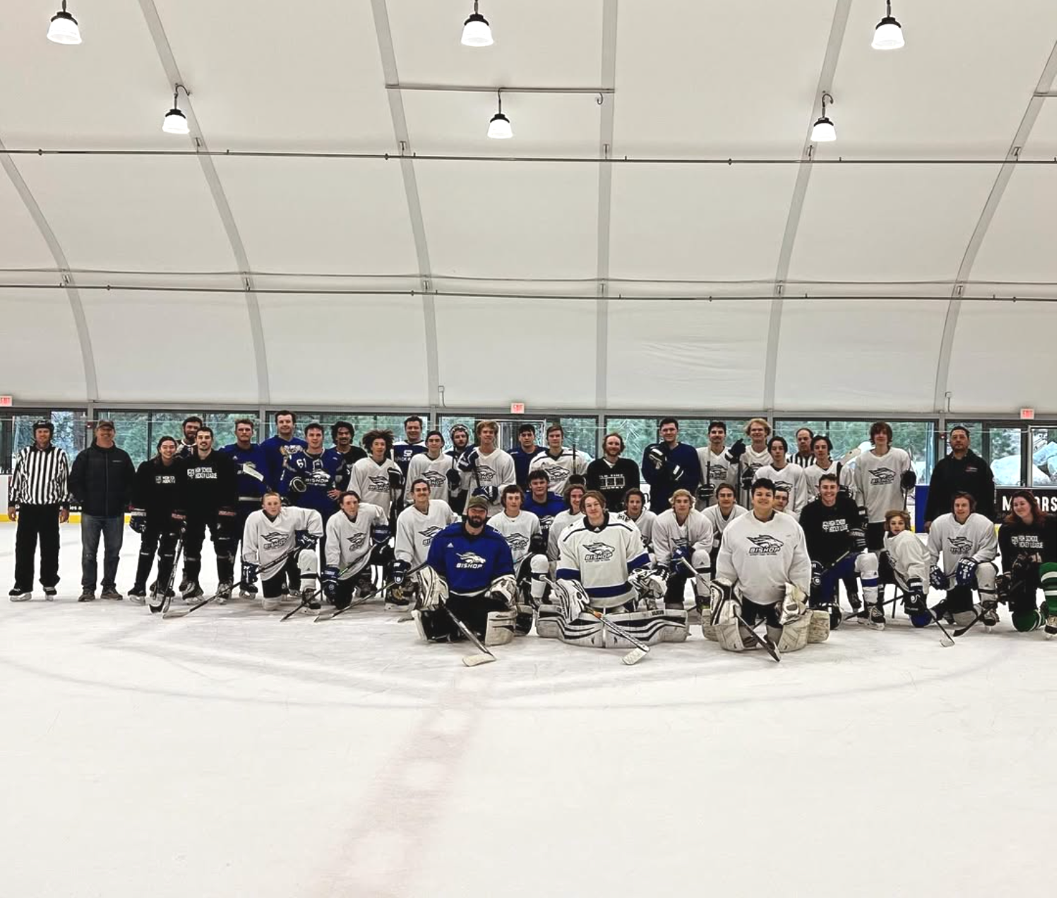 Several Bishop Broncos Ice Hockey Team members during the 2024/25 season.