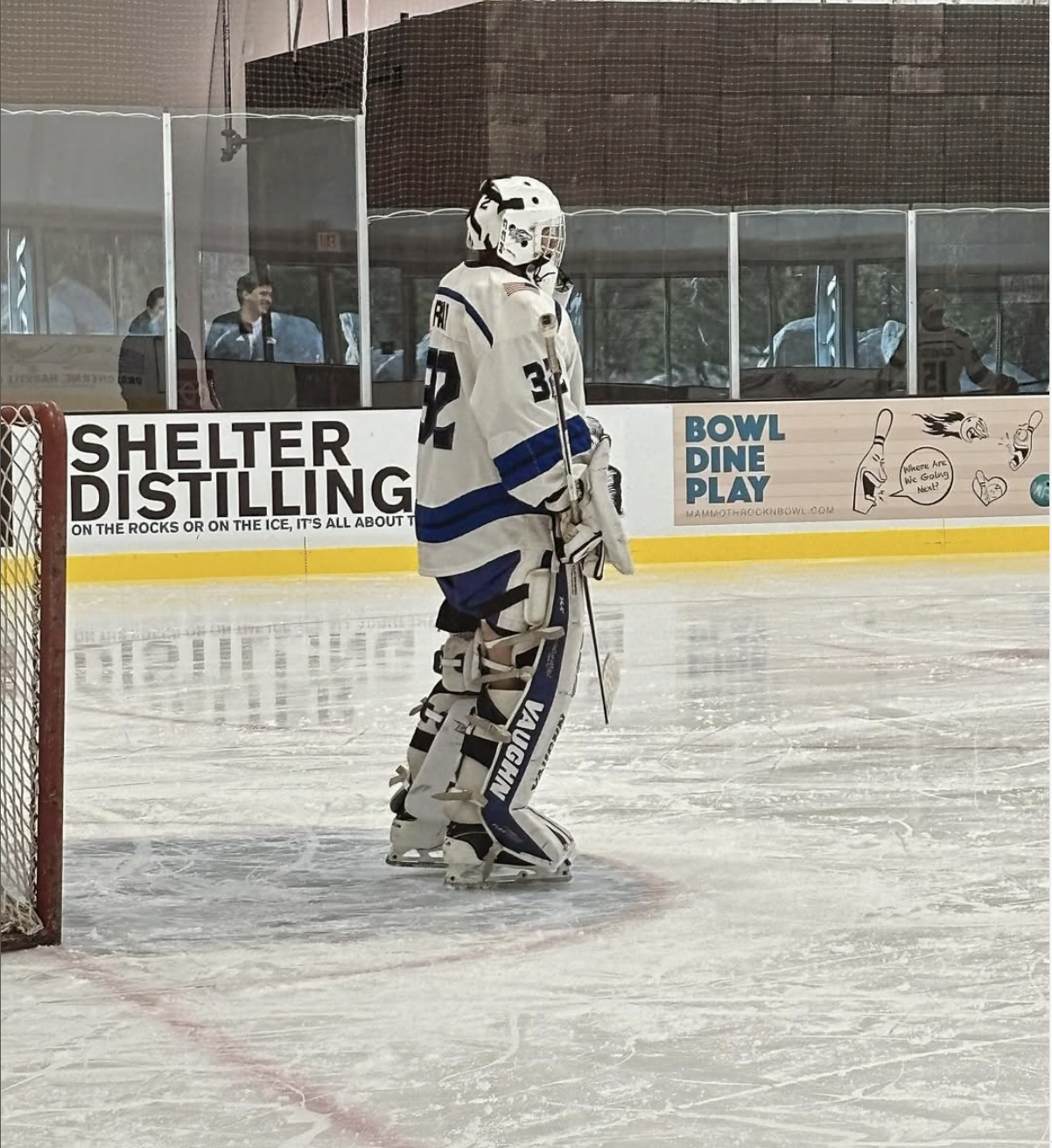 Bishop Broncos Ice Hockey Team at an away game