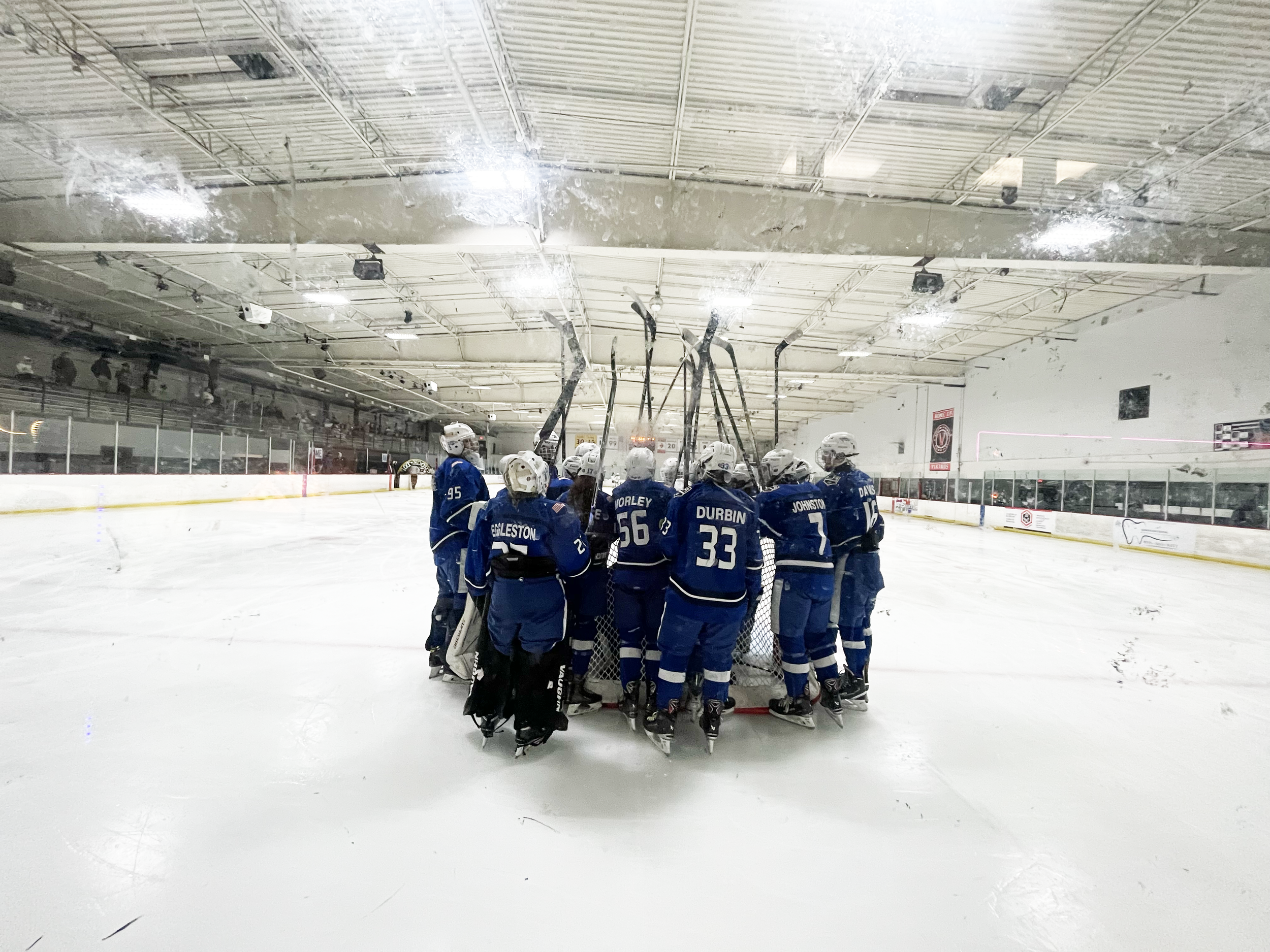 Bishop Broncos Ice Hockey Team at an away game