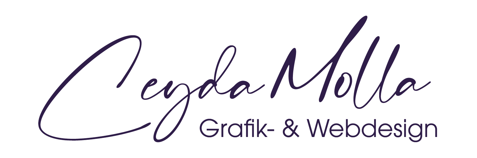 Logo von Ceyda Molla, Grafik- und Webdesignerin – modernes Design mit klarer Schrift und stilisiertem Symbol