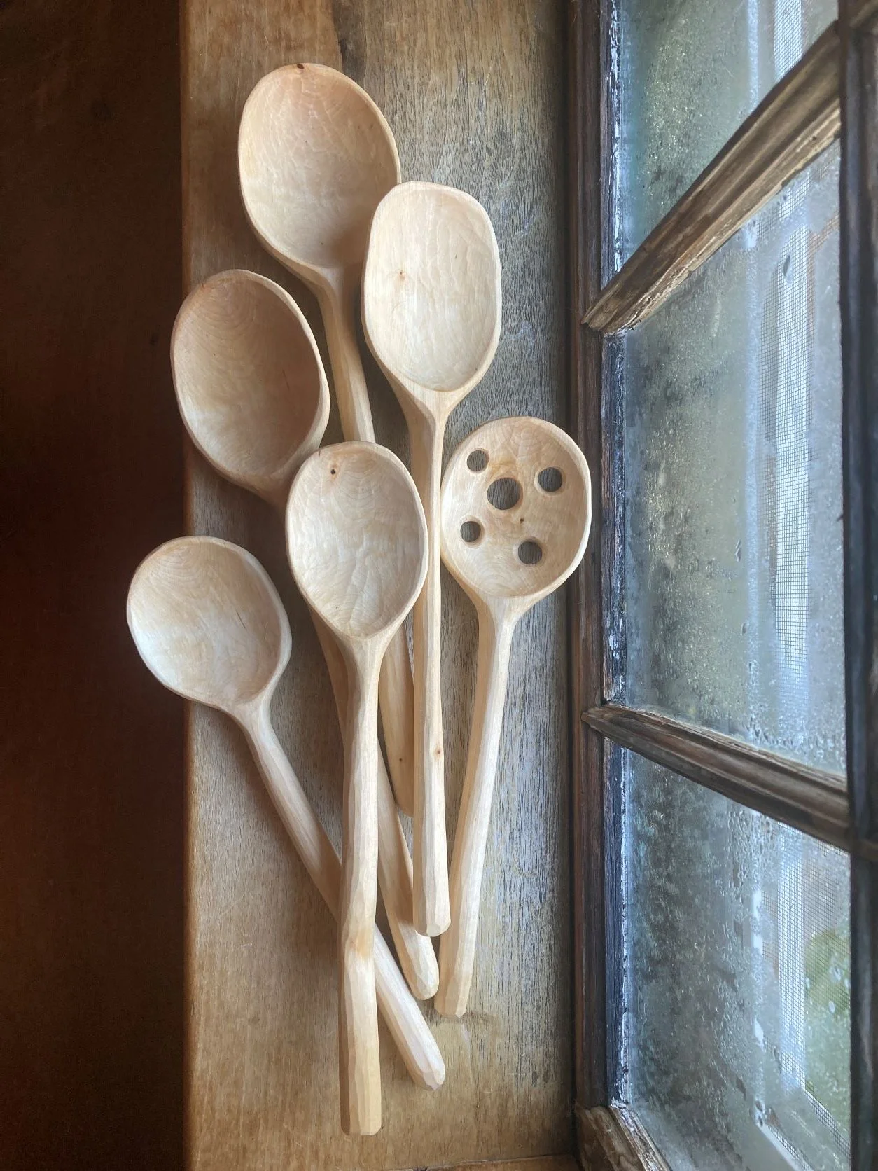 Wooden spoons carved by Lee Scheffey