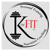 Logo for 'Fit' personal training and nutrition coaching, featuring a gym barbell and silo design.