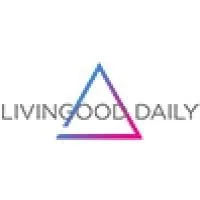 Logo with a blue and pink triangle and the words "LIVING FOOD DAILY" underneath.
