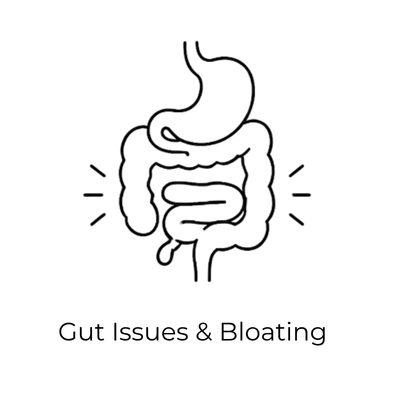 Line drawing of a human digestive system, including stomach, intestines, and esophagus.
