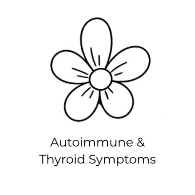 Simple line drawing of a five-petal flower with a circular center.
