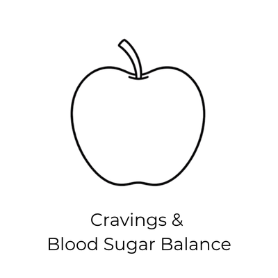Outline of an apple with a leaf on top.