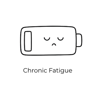 A sad battery icon with a facial expression and a lightning bolt symbol.