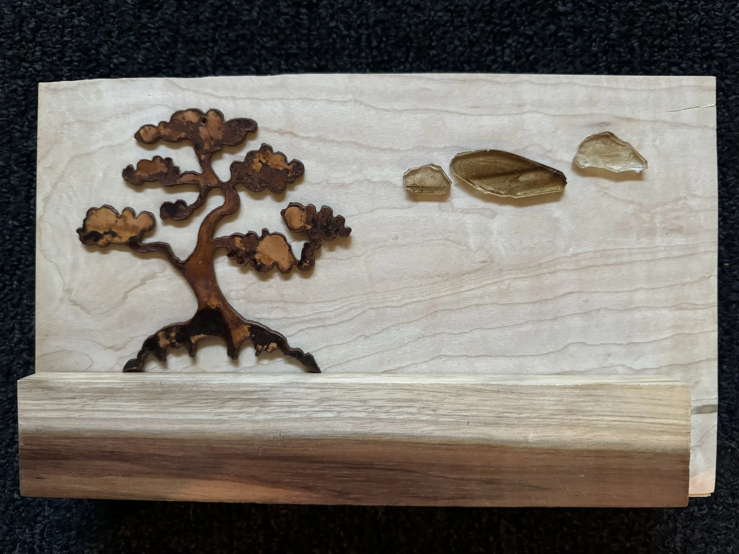 Just One: Salvaged Wood, Metal, Laminate, Stained Glass, Wooden Substrate