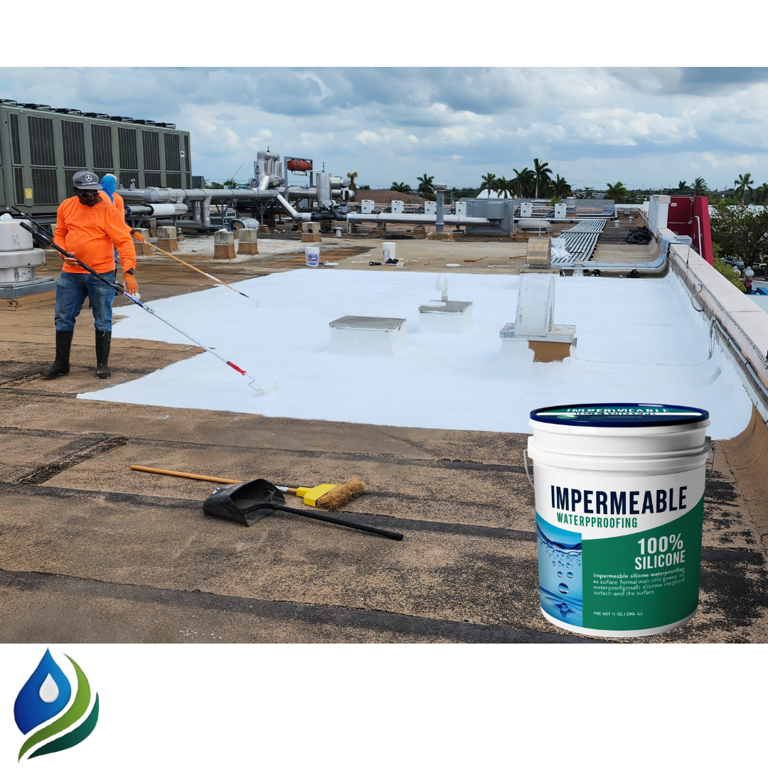 Roof silicone waterproofing sealant application