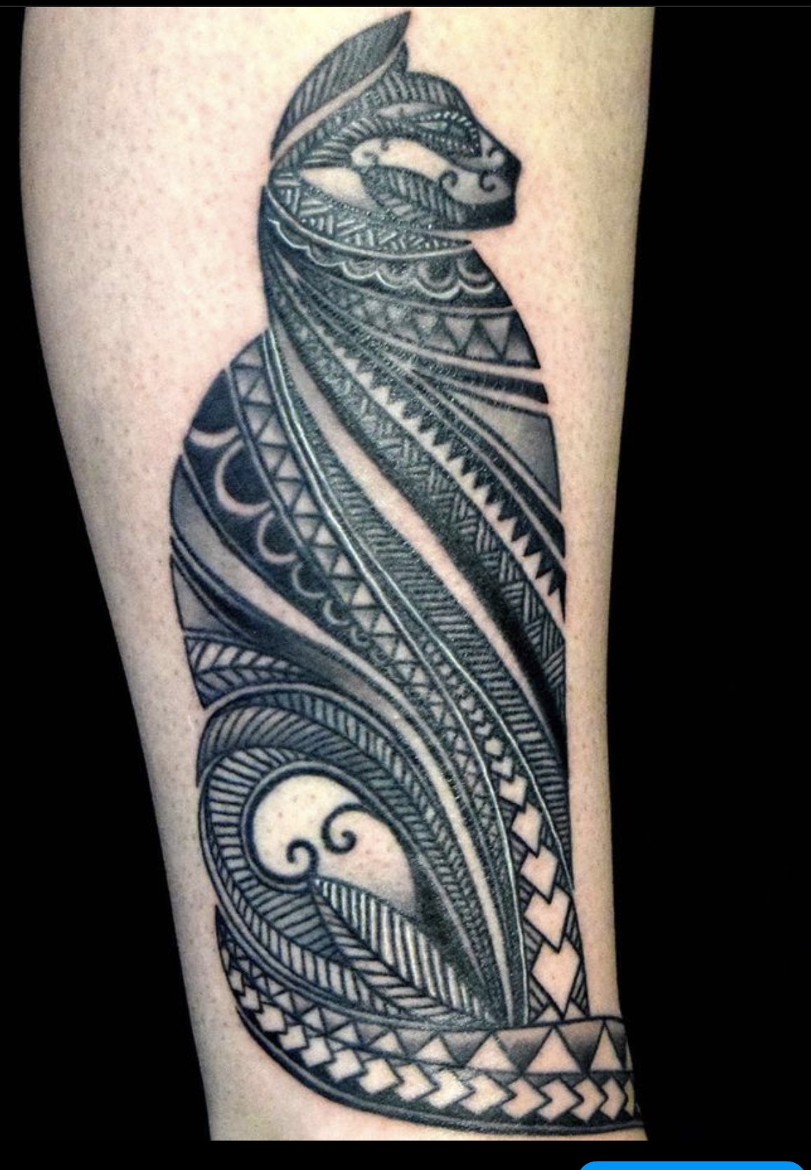 maori tattoo cat custom work
