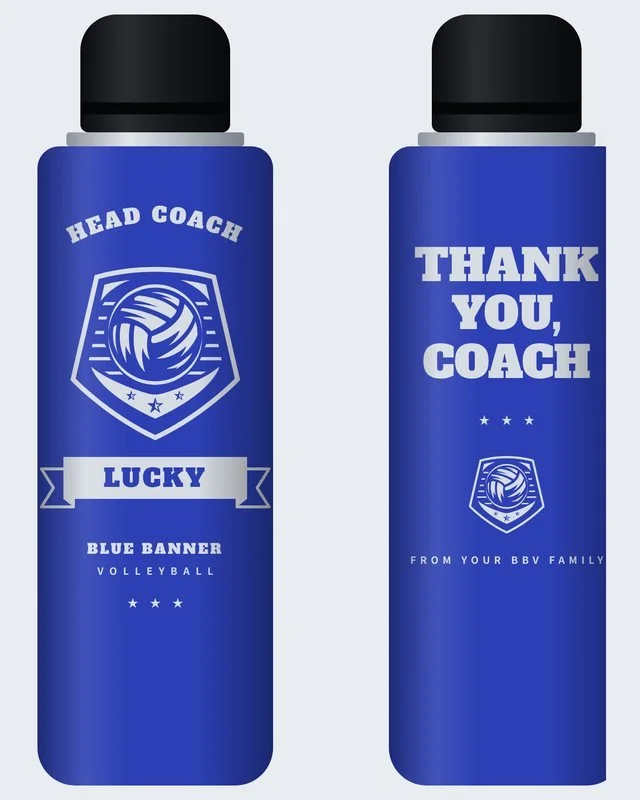 Crest & Ribbon tumbler design, engraved front and back