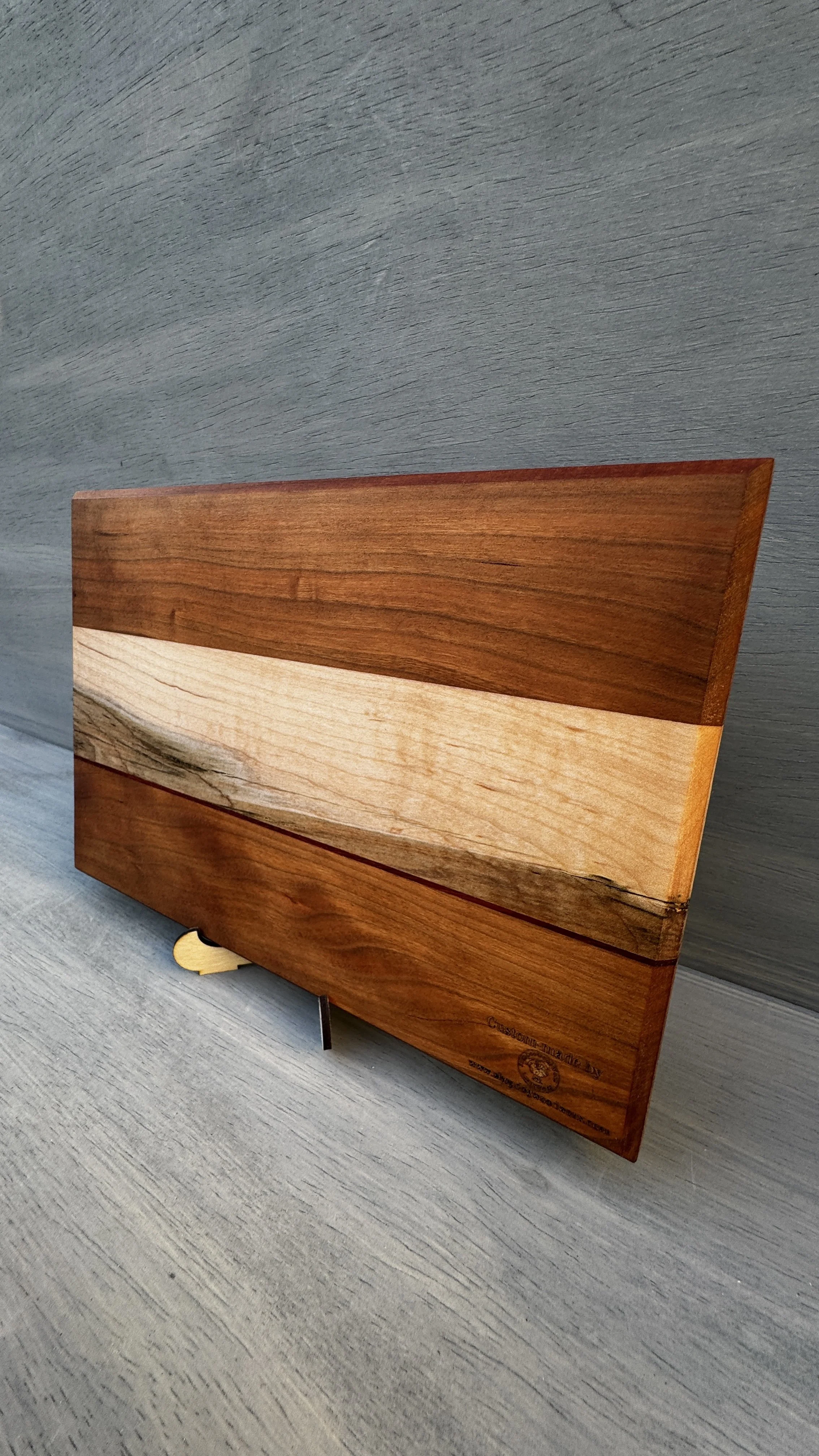 Custom-Made Wood Board – Cherry, Maple & Padauk