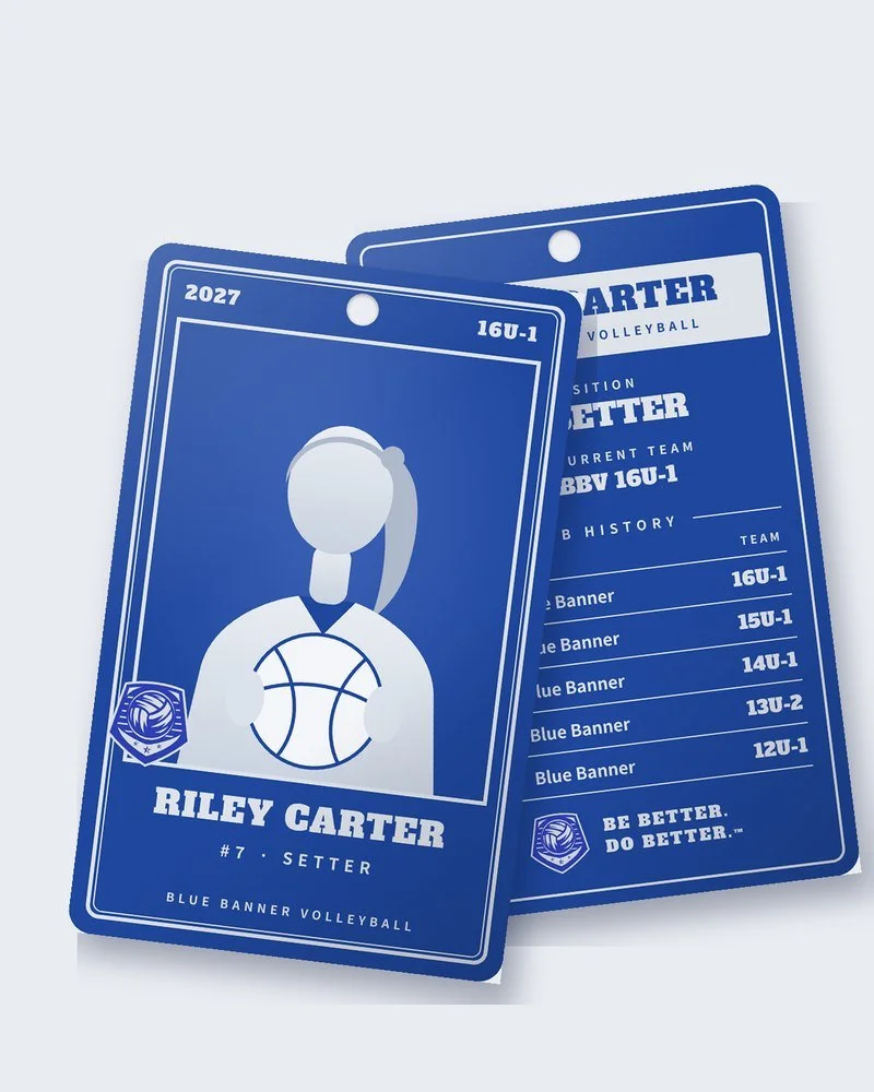 Metal Player Tag backpack tag design, engraved front and back