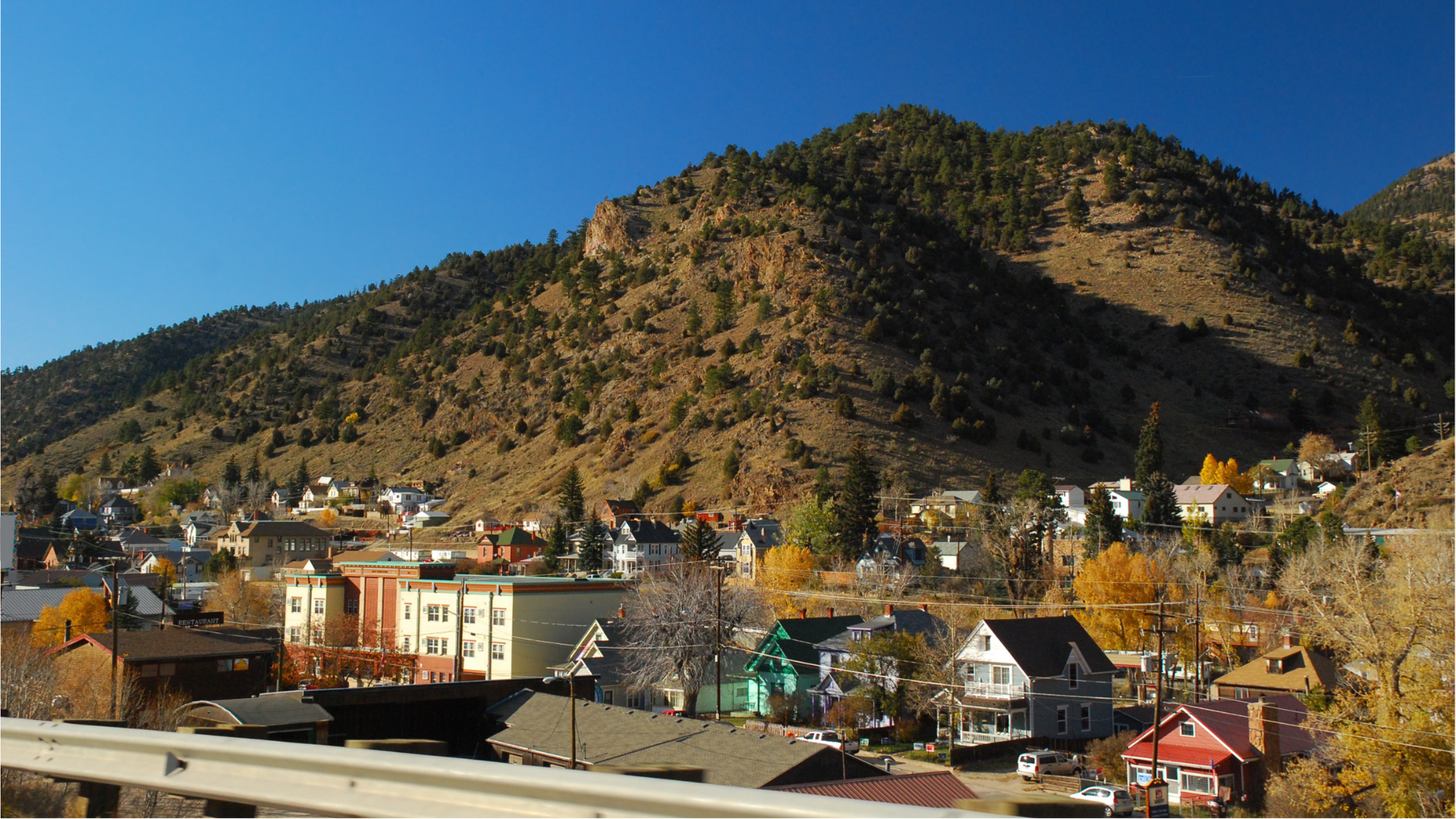 View of Idaho Springs, CO from I-70