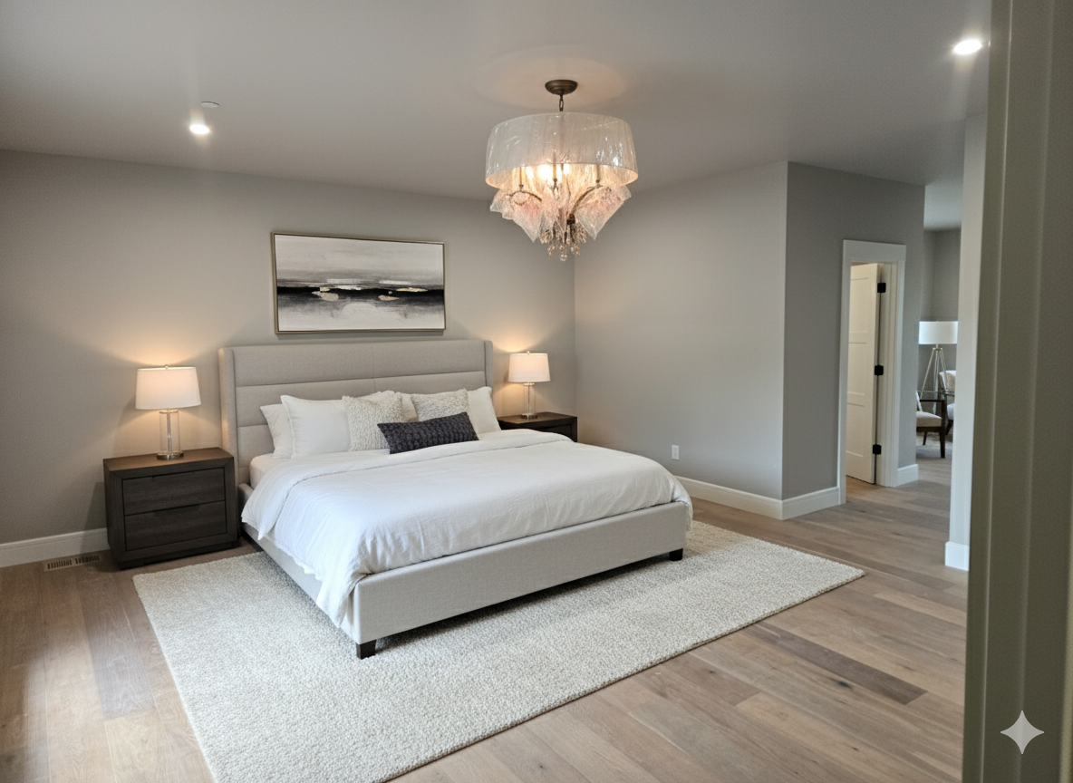 Master bed - Ai staged