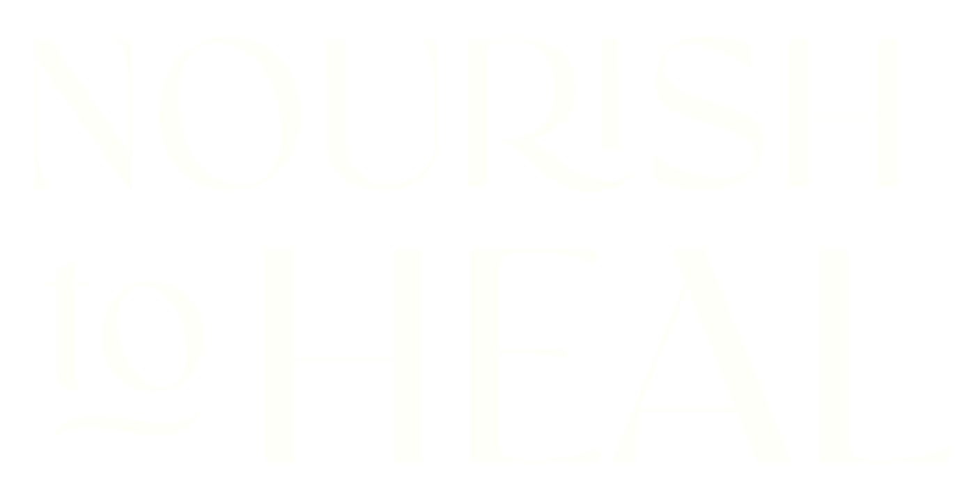 "Nourish to Heal" text on a white background.