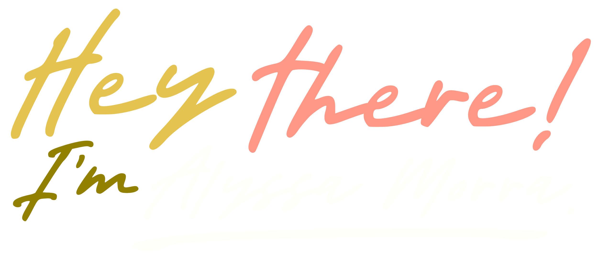 Stylized text saying "Hey there! I'm Alyssa Morra."