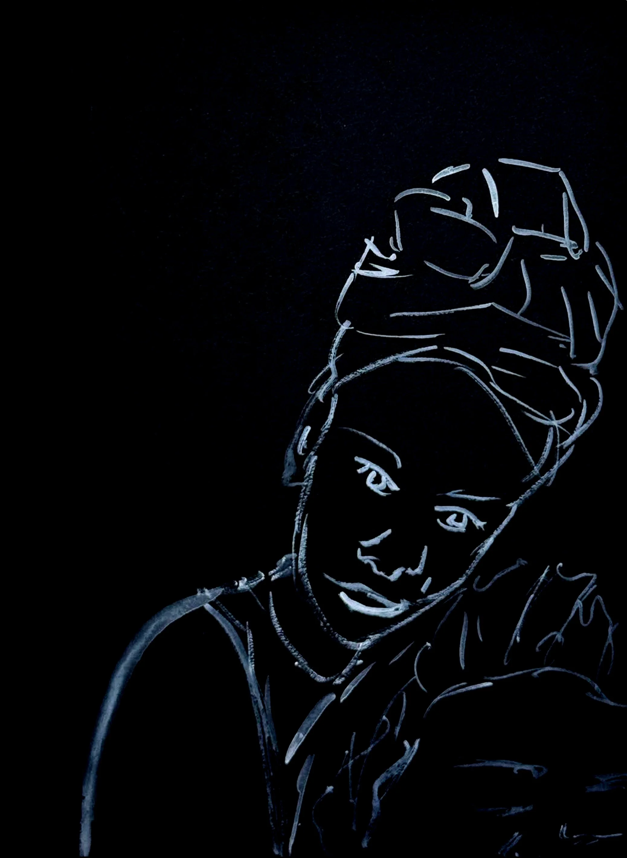 Badu Wrapped Smiles, No. 3, Gouache on mixed media paper, 8 x 10 in, 2026
