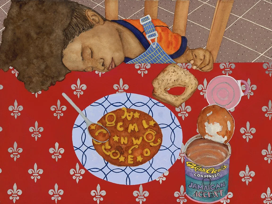 Soup and Snooze, diptych, Watercolor and gouache on watercolor paper, 23 x 30 in, 2025
