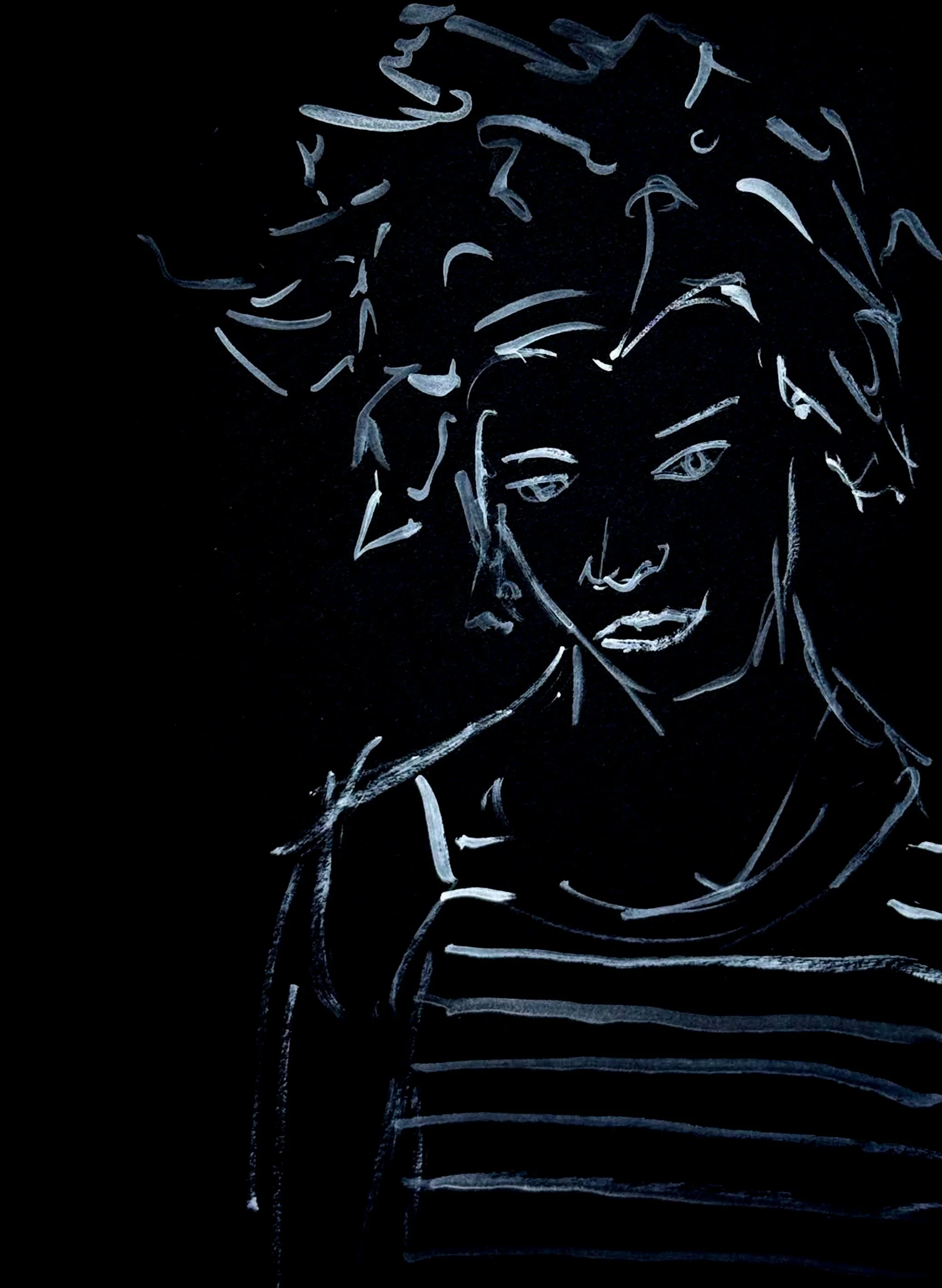 Lil’ Sampha, No. 7,  Gouache on mixed media paper, 8 x 10 in, 2026