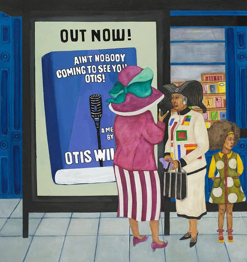 Sunday Best on West Grand Blvd., Watercolor, ink, and acrylic on watercolor paper, 30 x 21 in, 2024