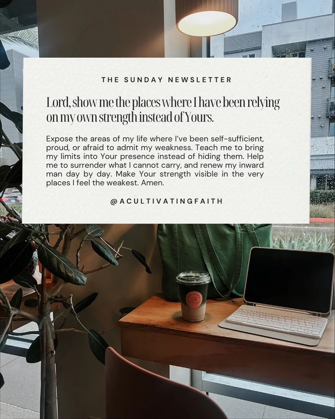 This week&rsquo;s newsletter confronts a truth many of us avoid: we are not as strong as we pretend to be.

After weeks of running on empty and relying on my own ability to &ldquo;hold it together,&rdquo; God used this passage and devotion to expose 