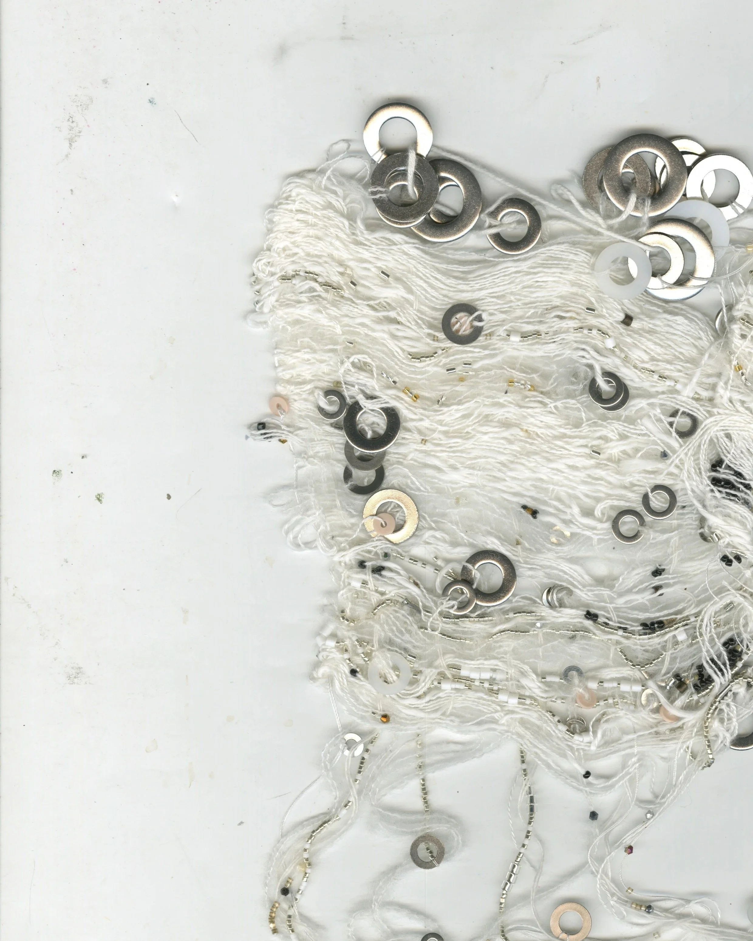 Glass Weaving (2), 2024. Glass, Wool, Metal.