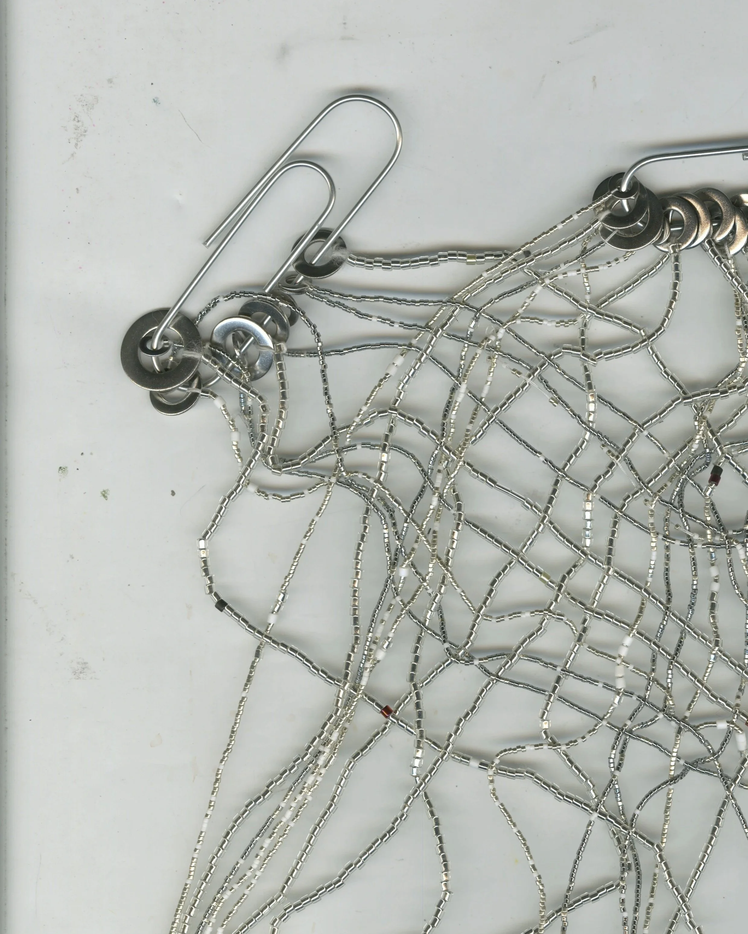 Glass Weaving (1), 2024. Glass, Wool, Metal.