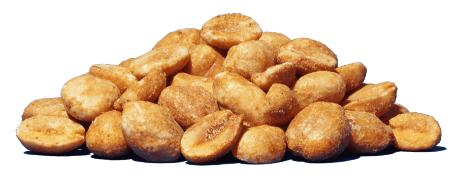Pile of dry roasted planters peanuts