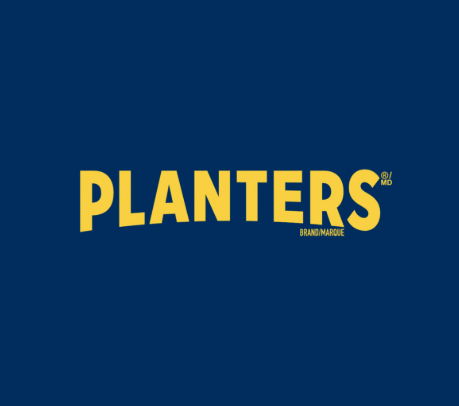 Yellow text reads "PLANTERS" on a dark blue background.