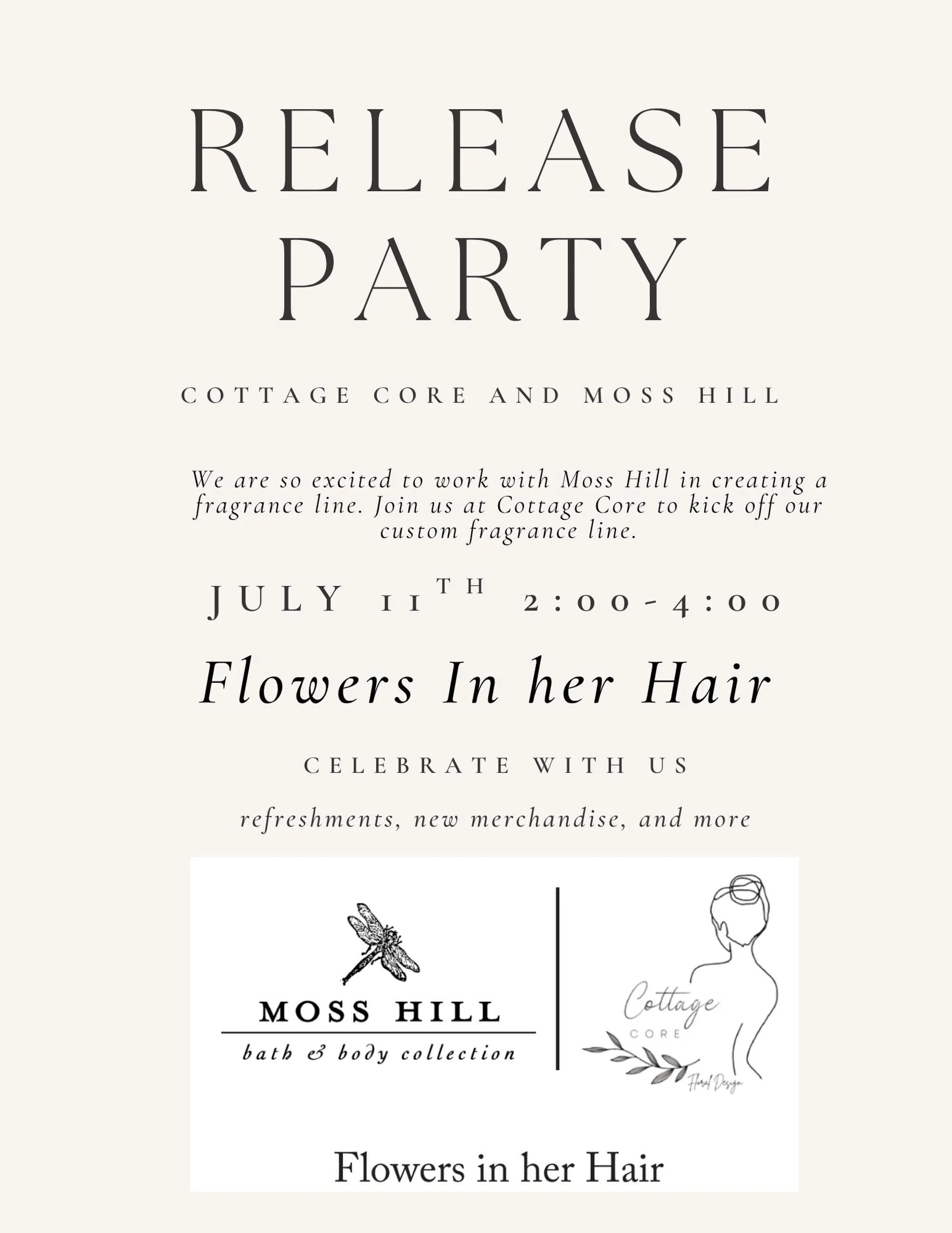 We are so excited to announce our official collaboration with Moss Hill to bring you Flowers in her Hair! This body collection is the store in a bottle and we can&rsquo;t wait to share it with you! 🌼💇🏼&zwj;♀️🌿