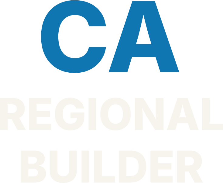 Logo with large blue 'CA' and white 'Regional Builder' text.