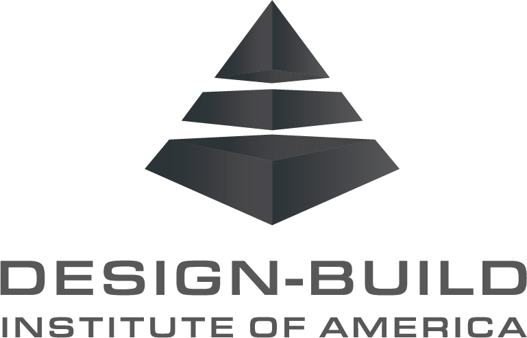 Logo of the Design-Build Institute of America featuring a stylized pyramid with layered sections and the organization's name below.