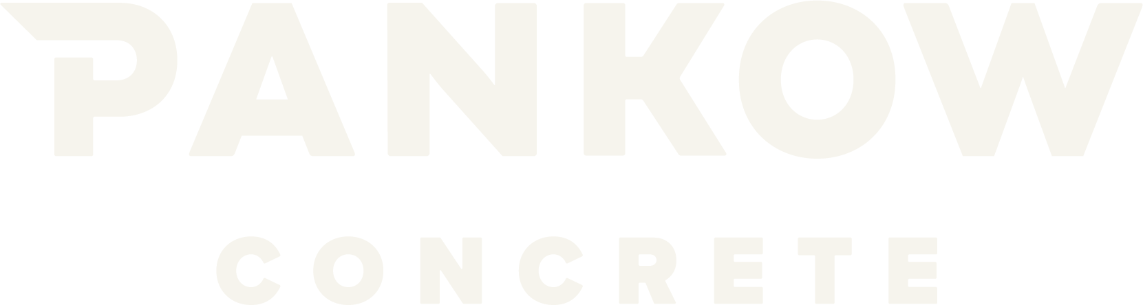 Logo with large white text reading 'PANKOW' above smaller white text reading 'CONCRETE' on a black background.