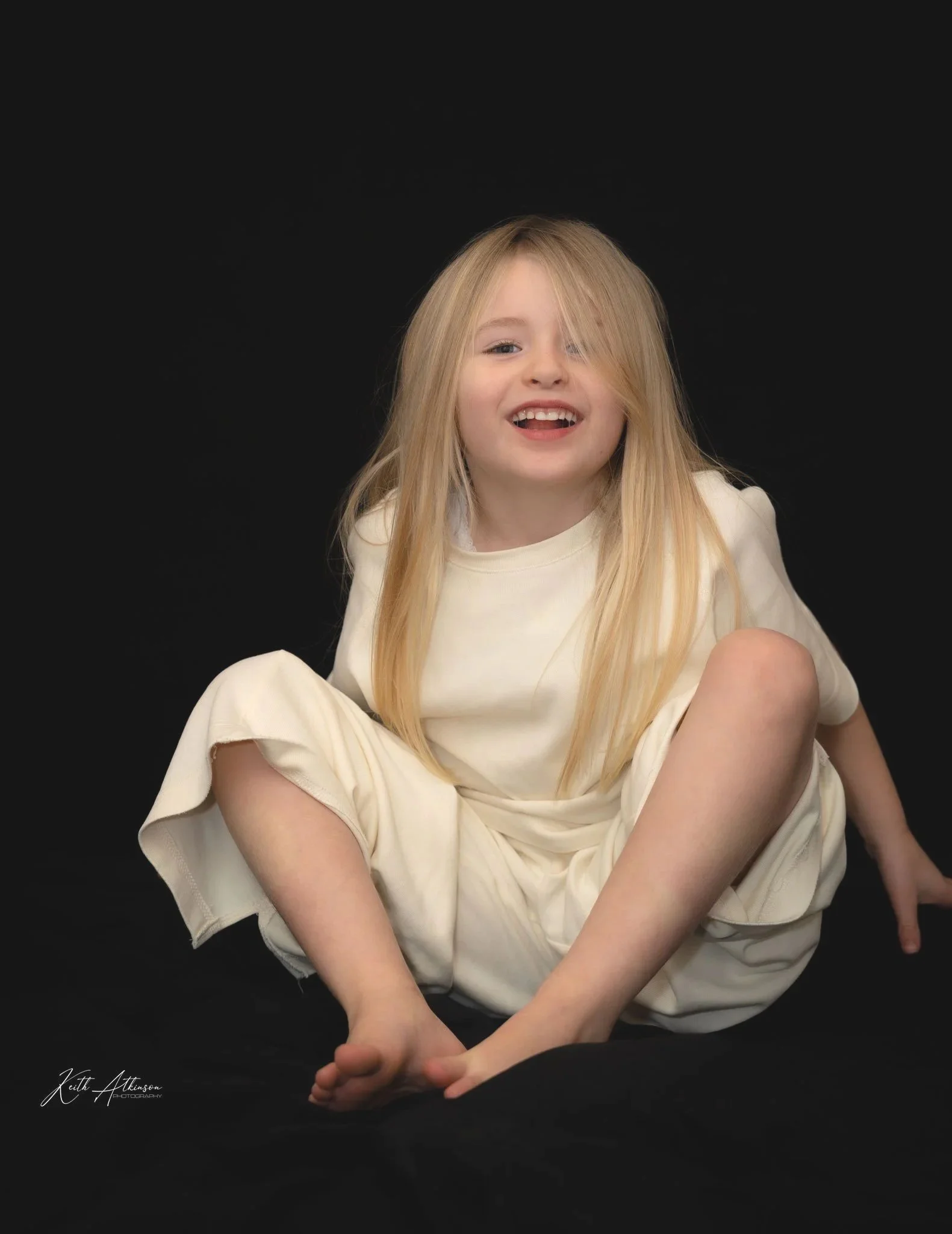 Blonde girl posing for a photoshoot
