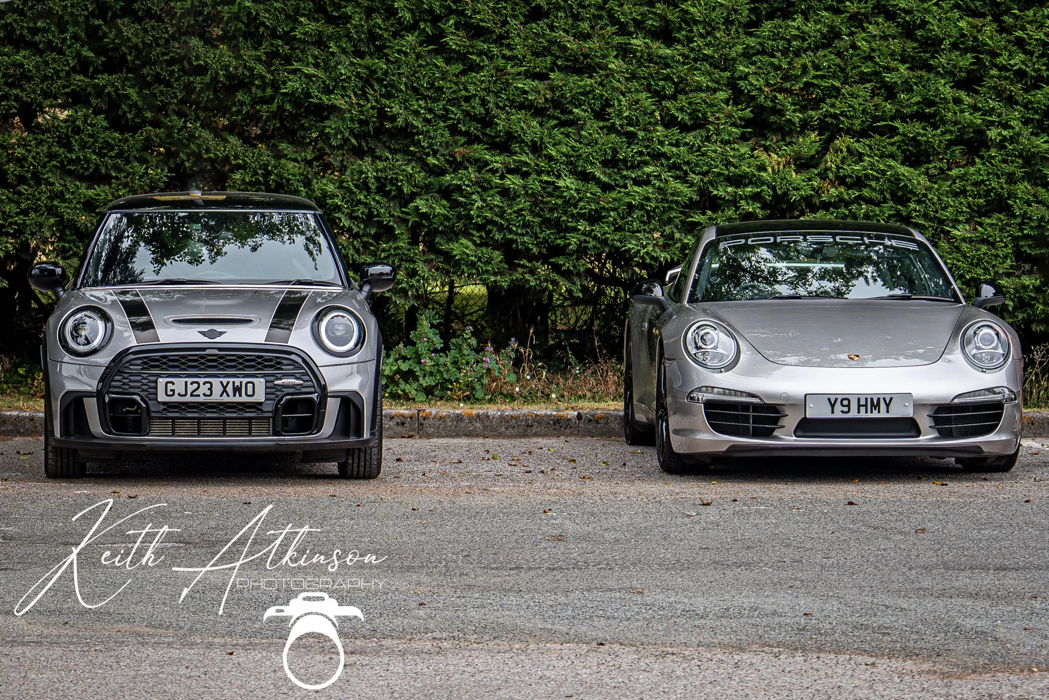 Mini Cooper S and Porshe 911