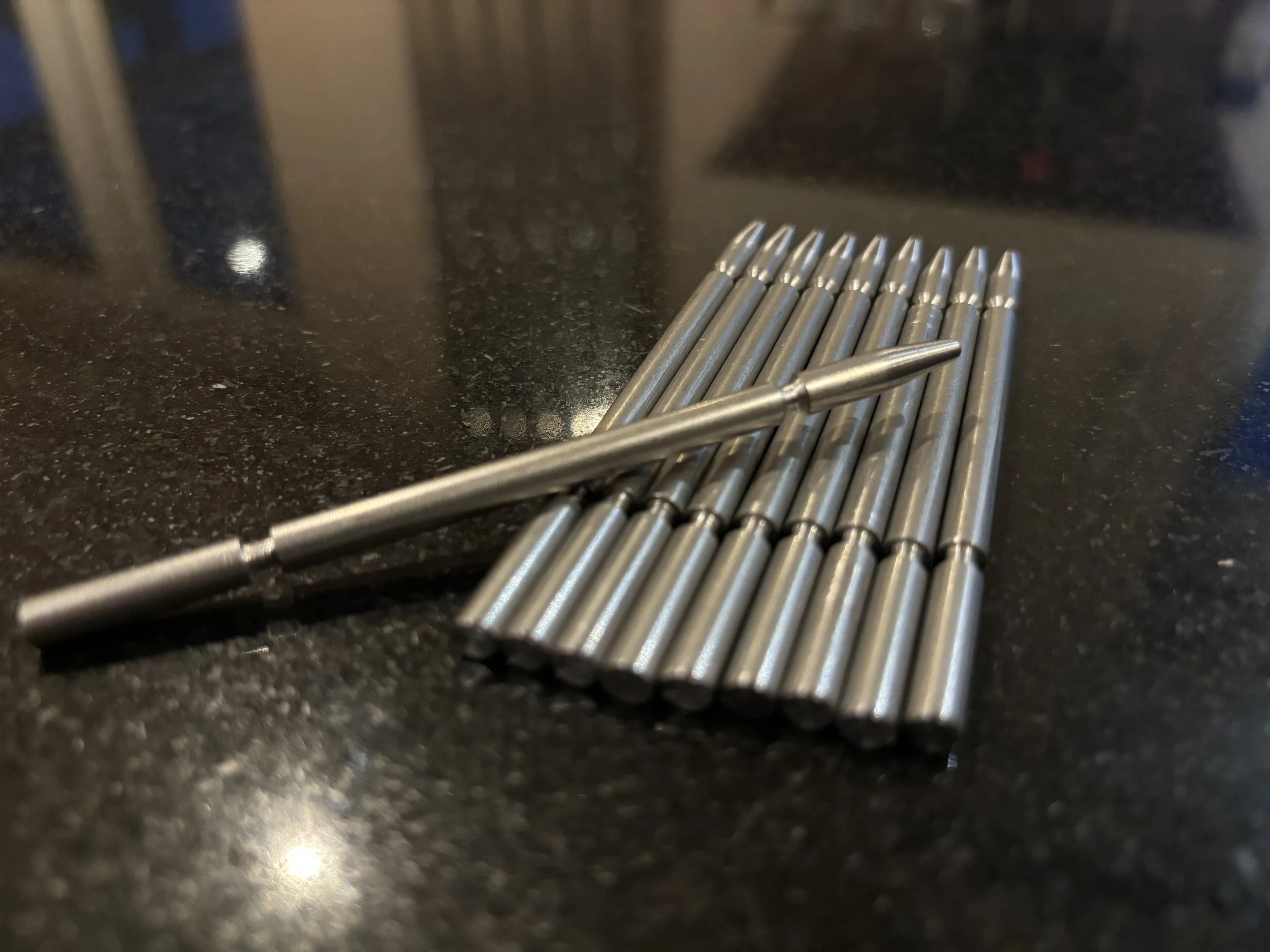 A small‑batch run of stainless 303 pack boys machined for specialist skydiving equipment. Precision turning, threading and profiling ensure strength, reliability and consistent fit for deployment systems. Manufactured at DGL Engineering using accurat