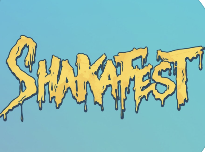 Title text 'SHAKEFEST' in yellow dripping font on a blue background.