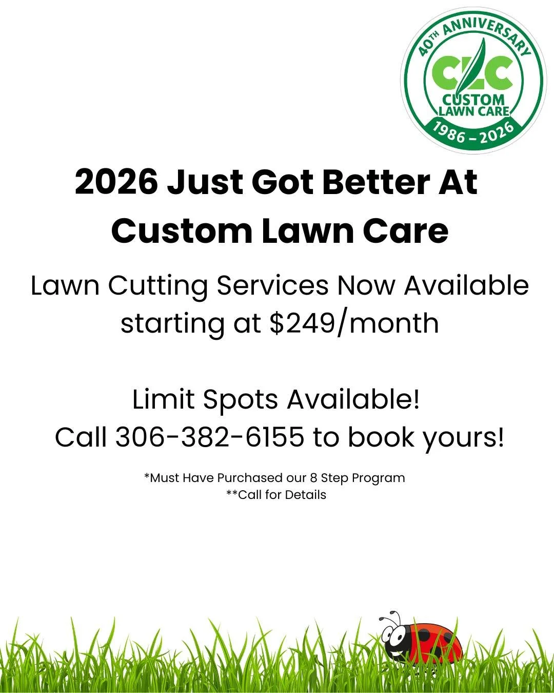 🌿 2026 just got better!
Our new residential lawn-cutting service is officially here.
✨ Limited spots available &mdash; Book today!

#LocalYXE #2026 #LawnCutting #ResidentialServices