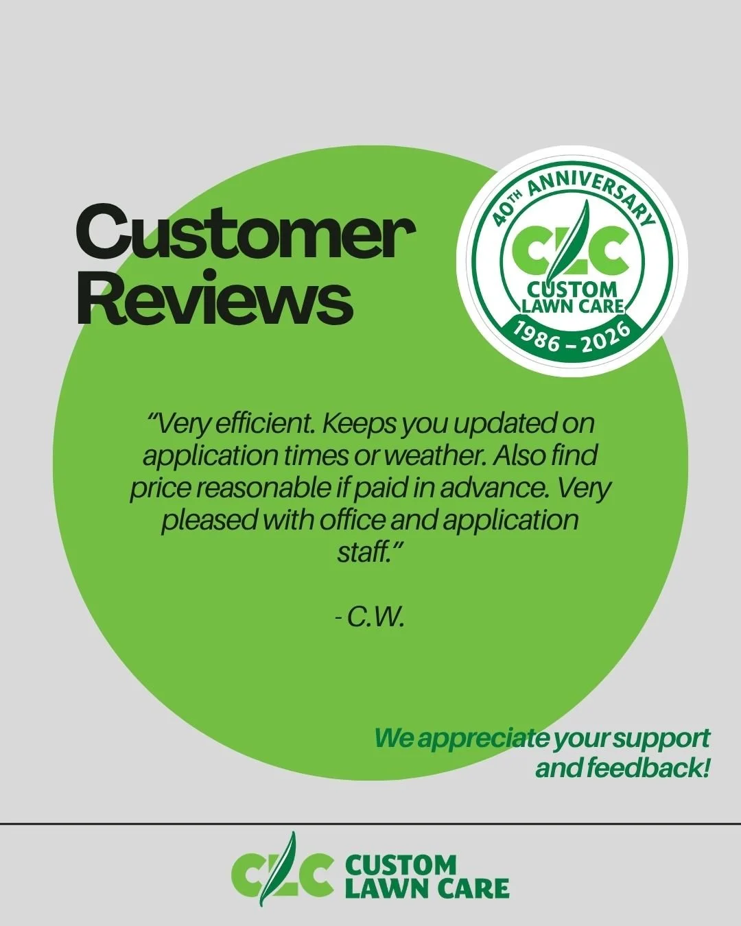 Real results. Real feedback. 💬

This is why we do what we do 💚

#ClientFeedback #ResultsThatMatter #LawnCareTips #TrustedService #localyxe #customlawncare