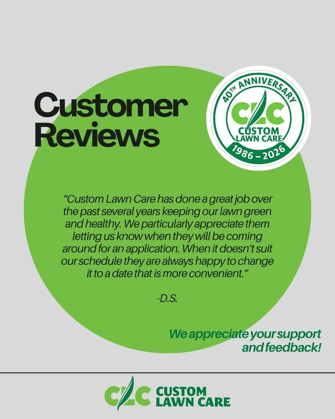 Your feedback means everything to us ⭐ Here&rsquo;s what one of our amazing customers had to say!

#customerfeedback #review #localyxe #customlawncare