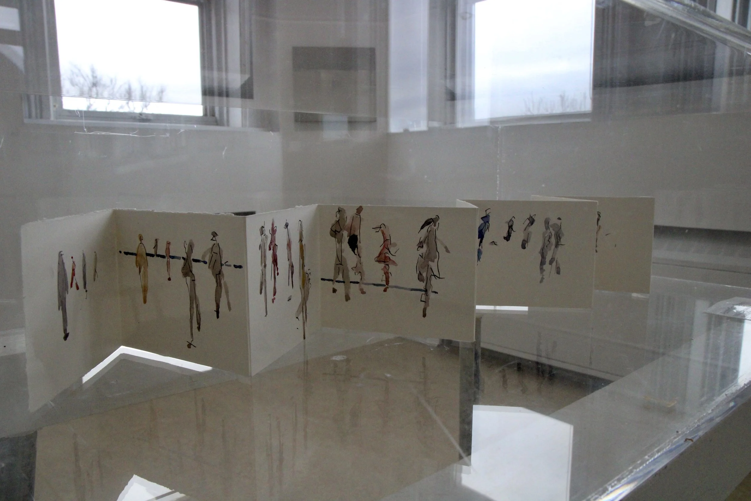 George Glenn, “Accordion Drawing – Leporello #3,” 2003, ink and watercolour on paper