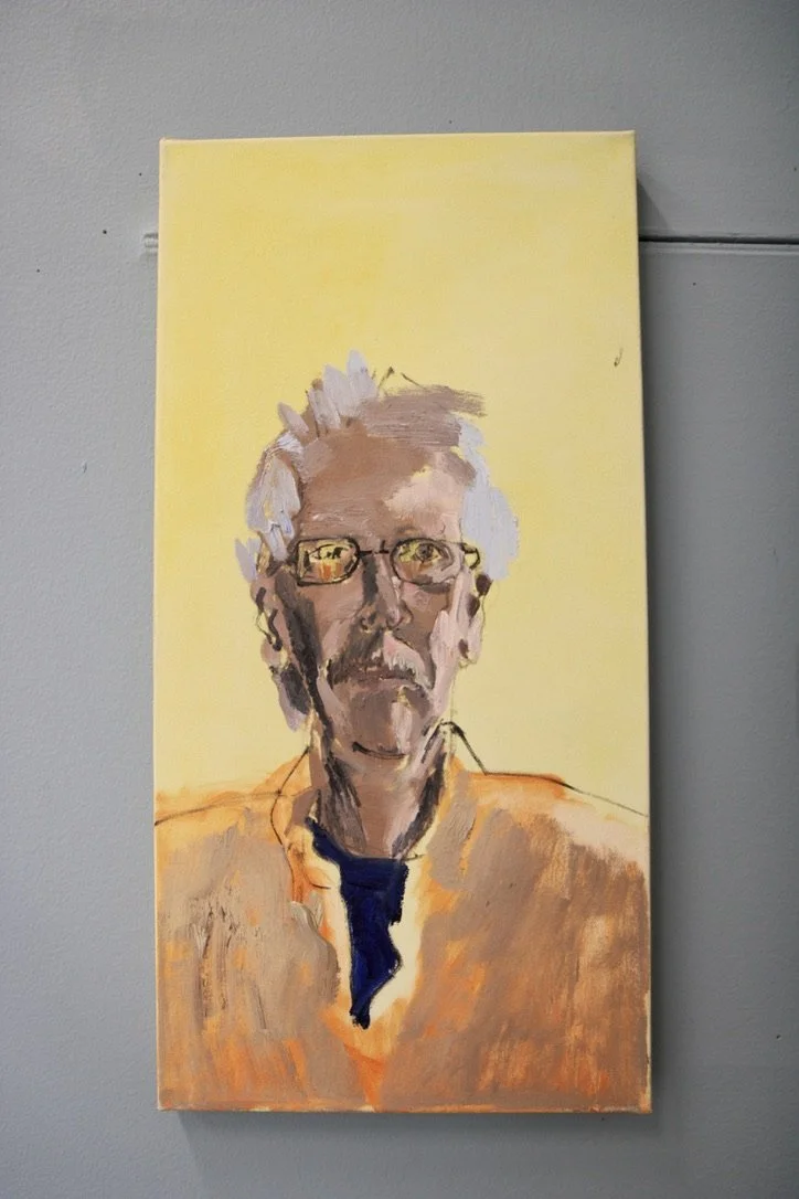 George Glenn, "Self Portrait #21," 2002, oil on canvas, 20 x 10"