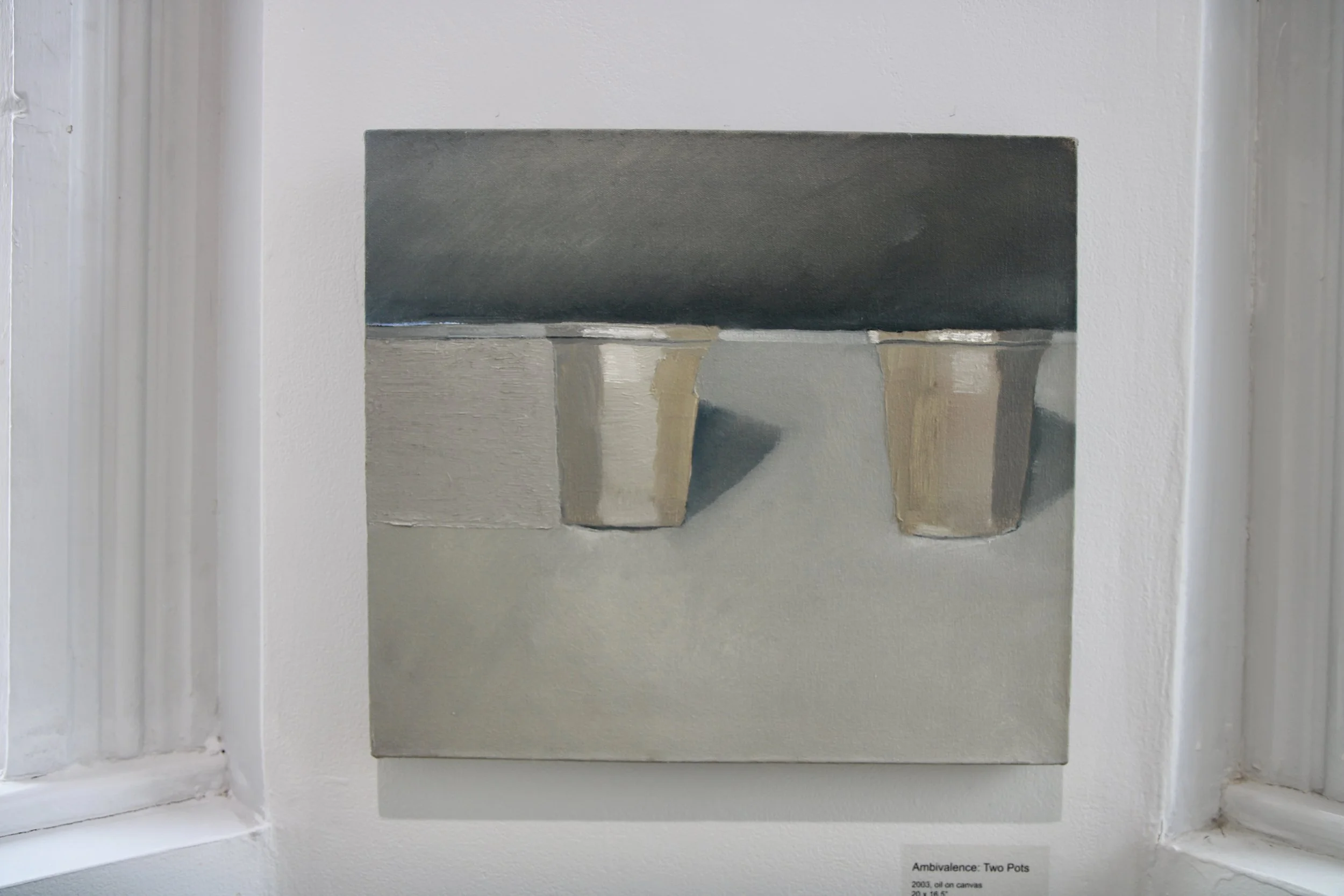 George Glenn, “Ambivalence: Two Pots,” 2003, oil on canvas, 16.5 x 20"