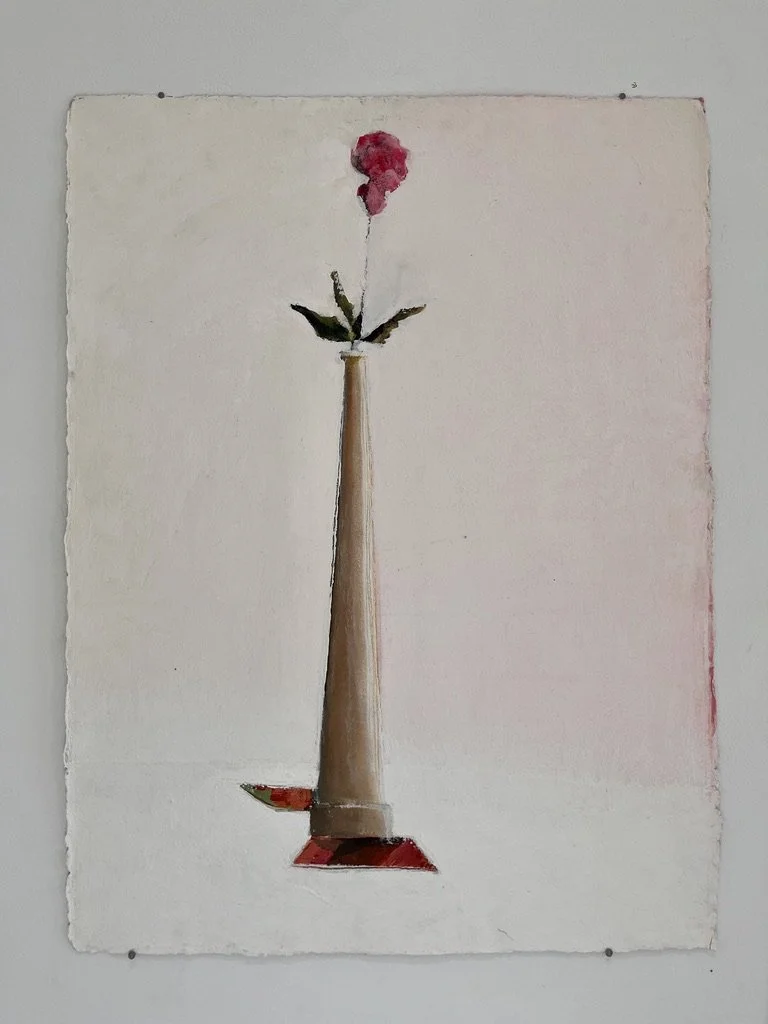 George Glenn, "Single Rose," 1992, acrylic on paper, 30 x 22.5"