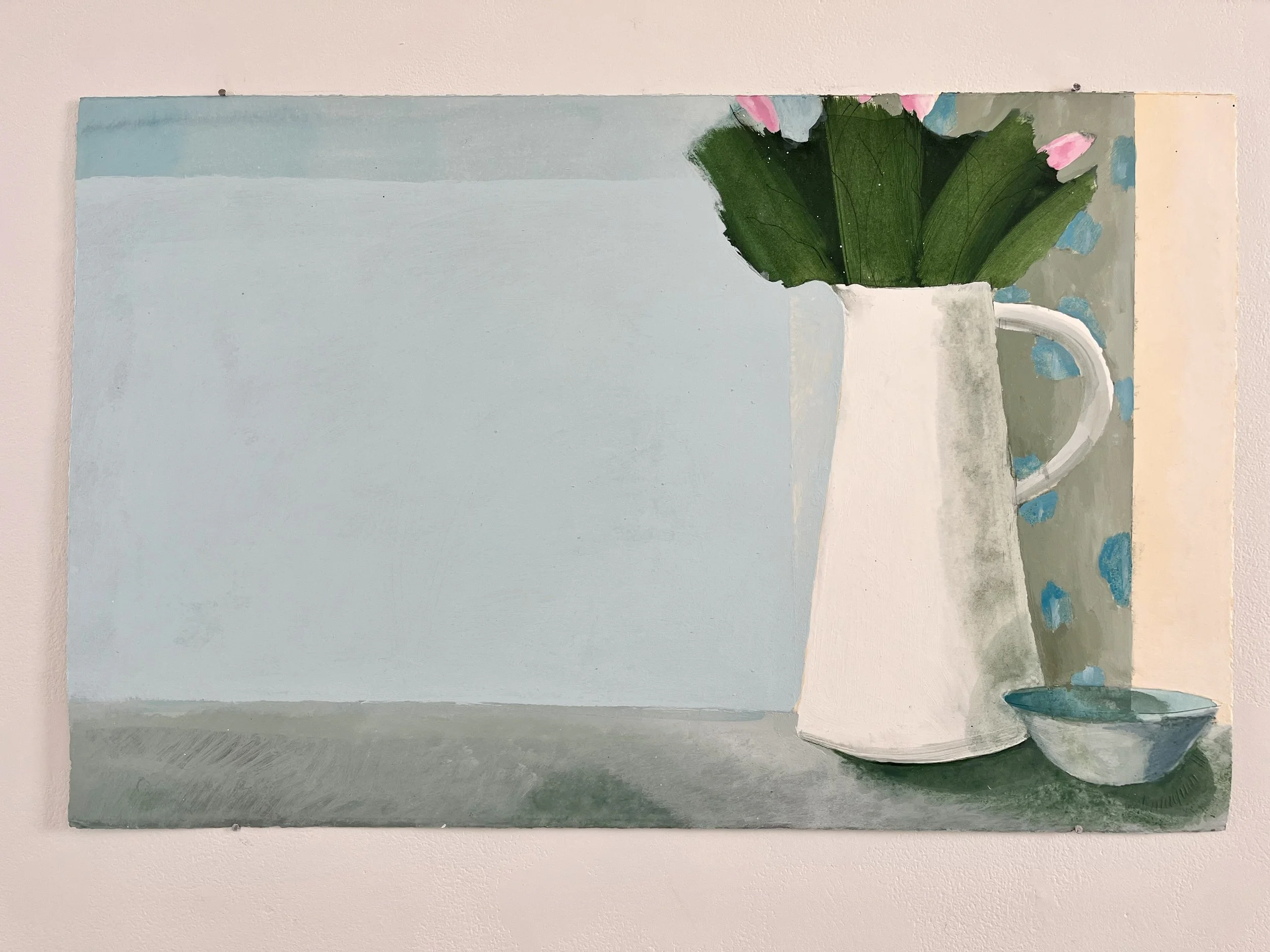 George Glenn, "White Pitcher on the Right," 1993, acrylic on paper, 19 x 30"