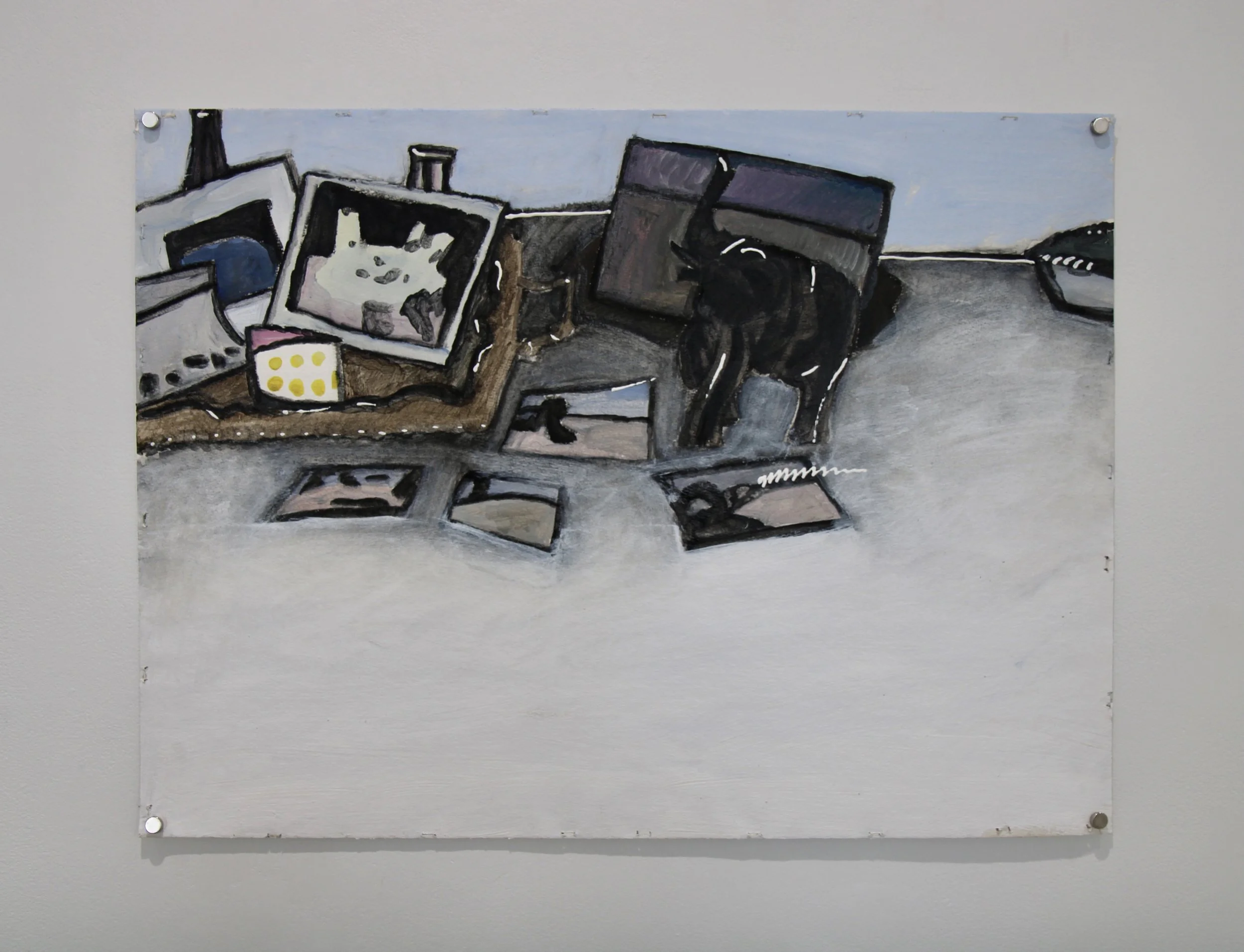 George Glenn, “Gray Still Life”, 1989, acrylic on paper, 29.5 x 22”