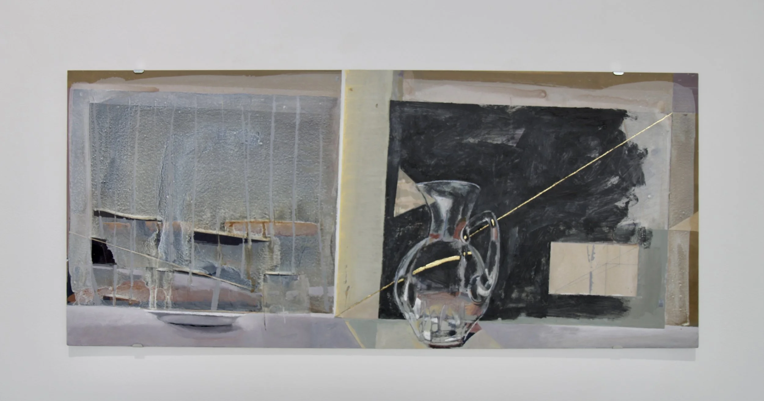George Glenn, "Still Life with Golden Mean" 2008, acrylic on MDF board, 20 x 46"